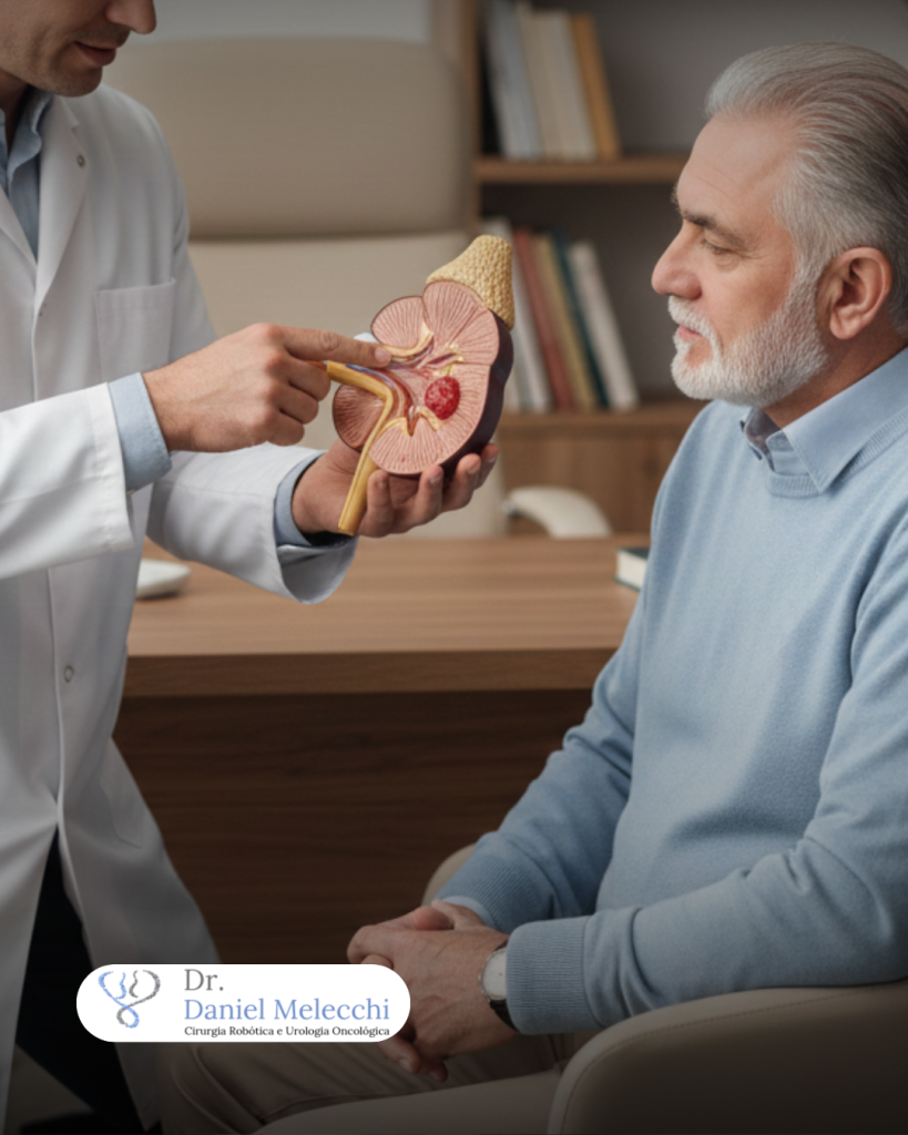 Tumor renal com cirurgia robótica.